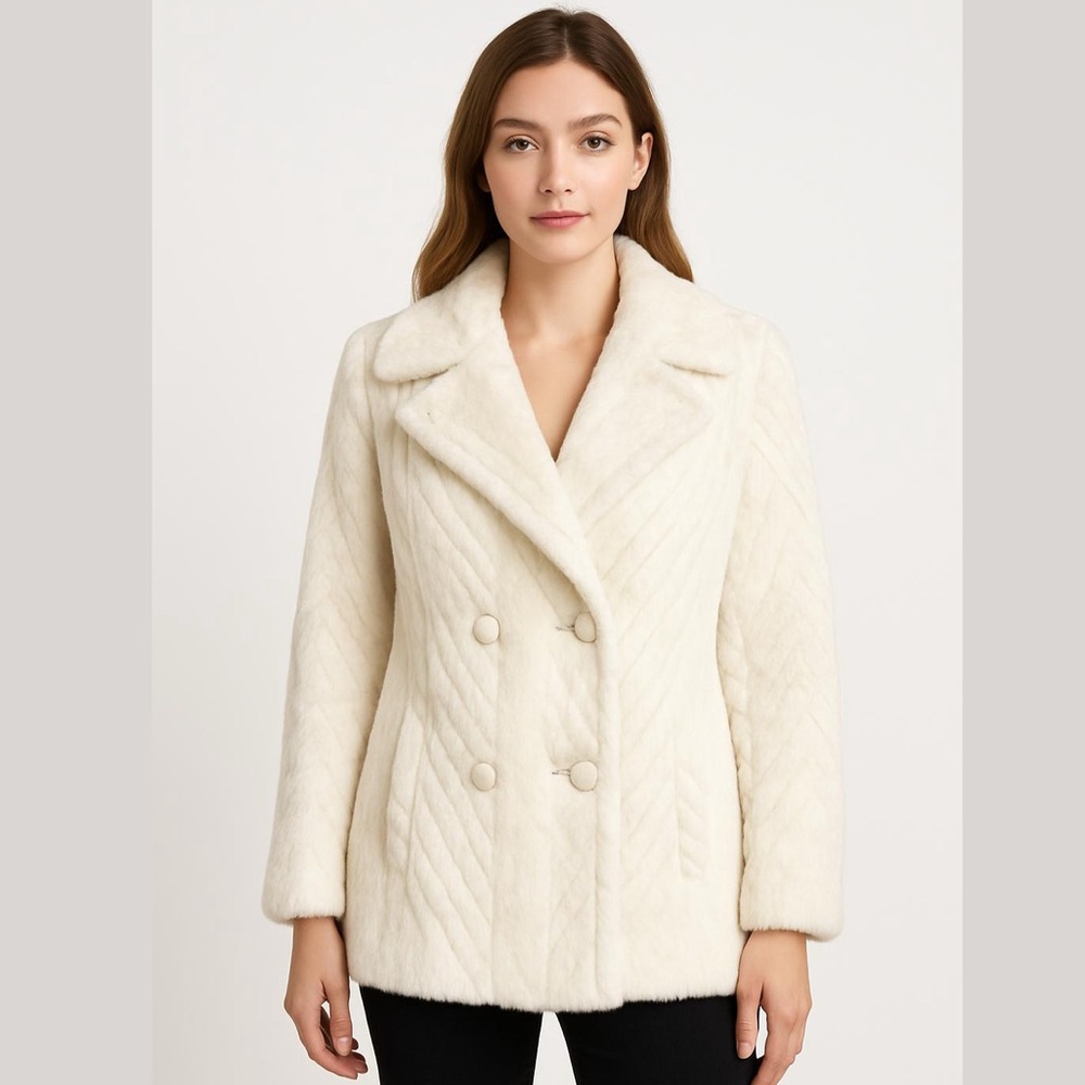 Jacques Vintage Cozy Plush White Fur Jacket
